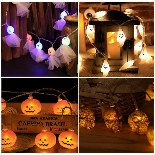 1.5m 10Led Halloween Pumpa Spöke Ljusslinga